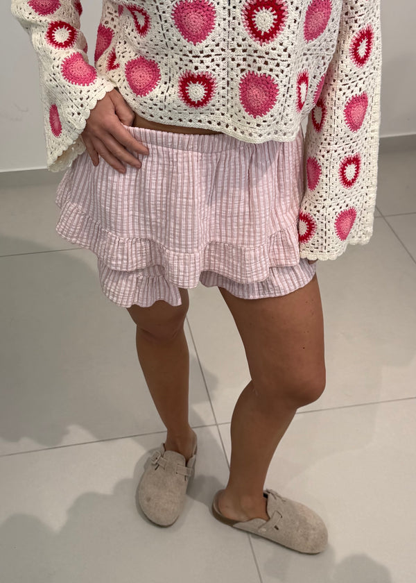 MUSSELIN STREIFEN SKORT
